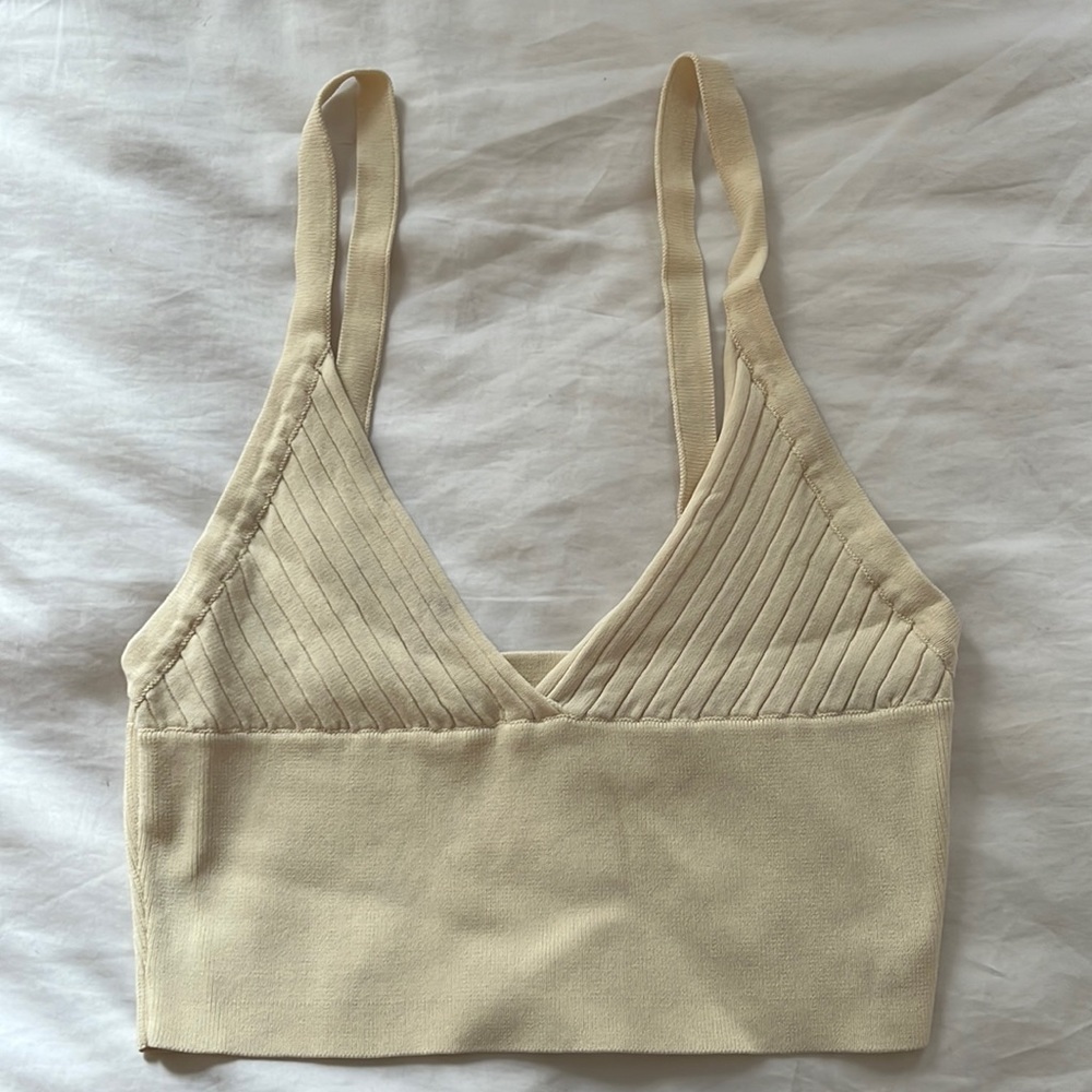 Zara Yellow Knit Crop Top